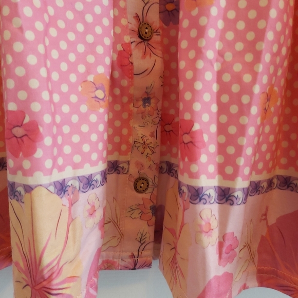 079. Multicolor Hibiscus Floral Print Ruffle Mini Dress Size S - Picture 7 of 15